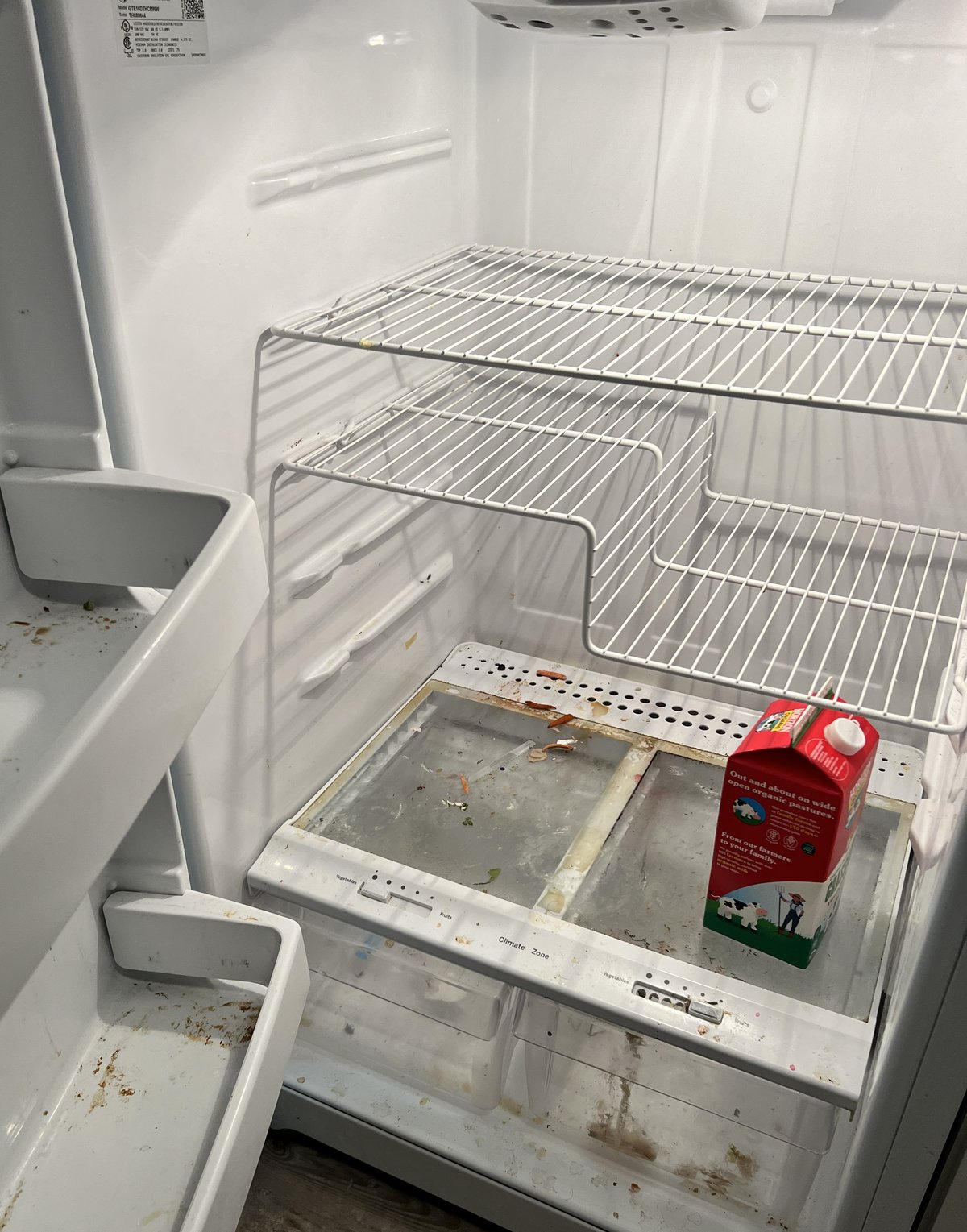 Fridge before cleaning